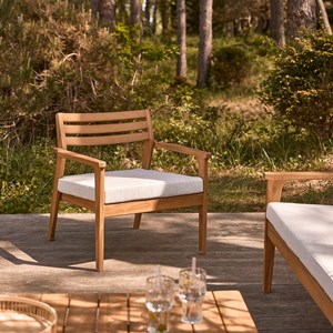 Salon de jardin bas en teck massif