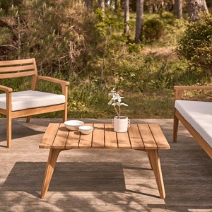Salon de jardin bas en teck massif