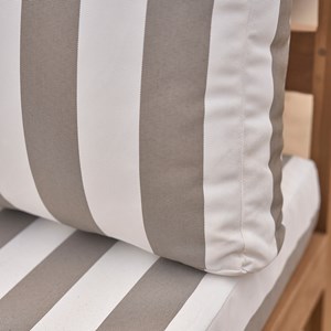 Canapé de jardin teck massif rayé