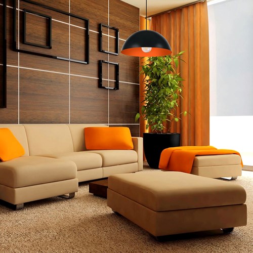 Tosel - Suspension métal orange 42,5cm