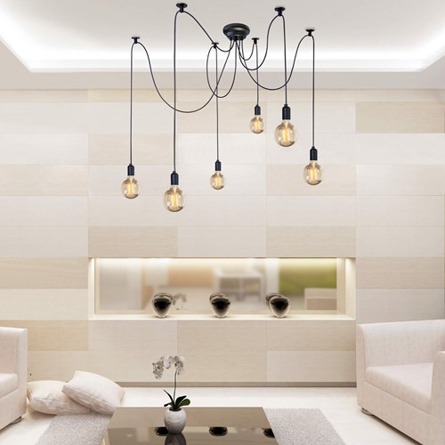 Tosel - Suspension déco 6 ampoules 80cm