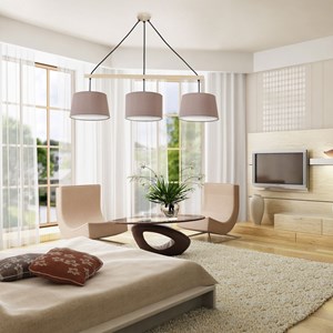 Suspension 3 abj tissu taupe 80cm