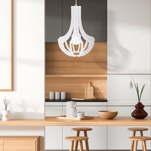 Suspension bois blanc 35cm