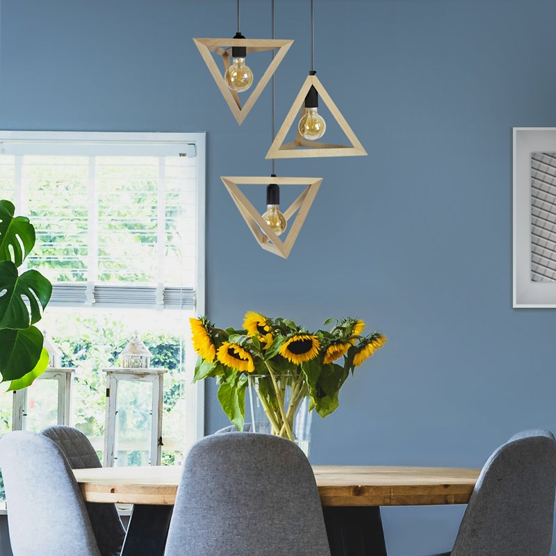 Tosel - Suspension bois naturel 45cm