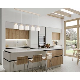 Suspension bois et métal ivoire 90cm