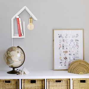 Applique maison bois blanc 15cm