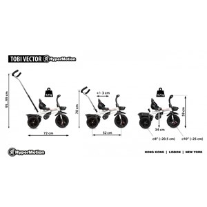 Tricycle evolutif enfant roues larges