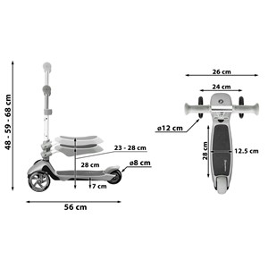 Trottinette enfant evolutive 50kg siège