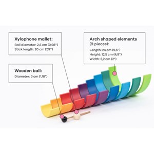 Blocs en bois (9 pièces) arc-en-ciel