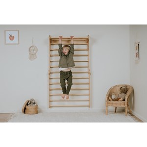 Triangle d’escalade + mur suédois nature Bois