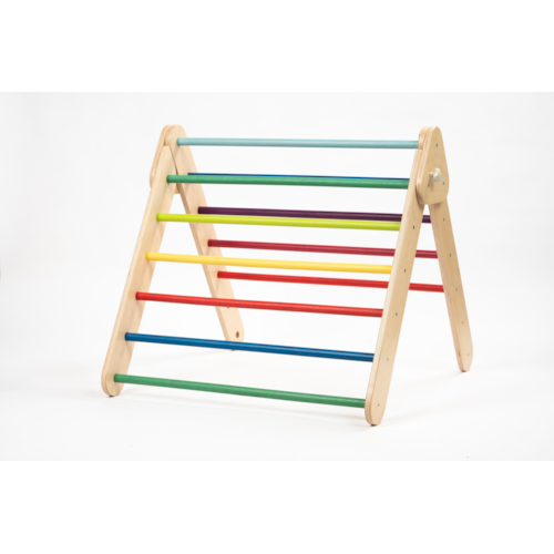 LEG&GO - Ensemble triangle Pikler et mur suédois en contreplaqué multicolore