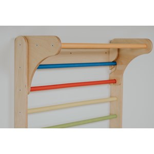 Triangle d’escalade + mur su&#233;dois color&#233; Multicolore