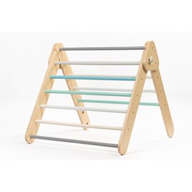 Triangle d’escalade + mur suédois pastel