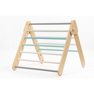Triangle d’escalade + mur suédois pastel Bleu clair