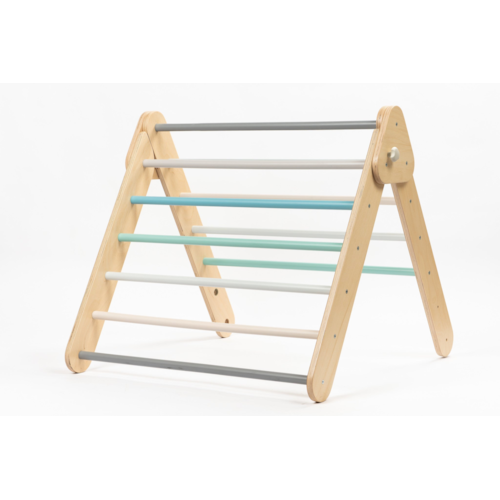 LEG&GO - Ensemble triangle Pikler et mur suédois en contreplaqué pastel