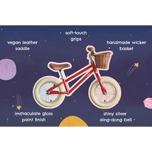 Draisienne moonbug 12 pouces 2-4 ans Rouge