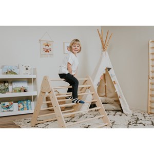 Ensemble triangle pikler et rampe nature Bois