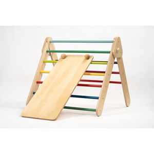 Set triangle pikler mur et rampe coloré Multicolore