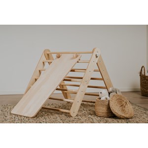 Set triangle pikler mur et rampe pastel Bleu clair