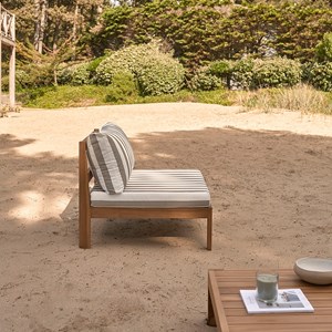 Salon jardin teck massif blanc et taupe
