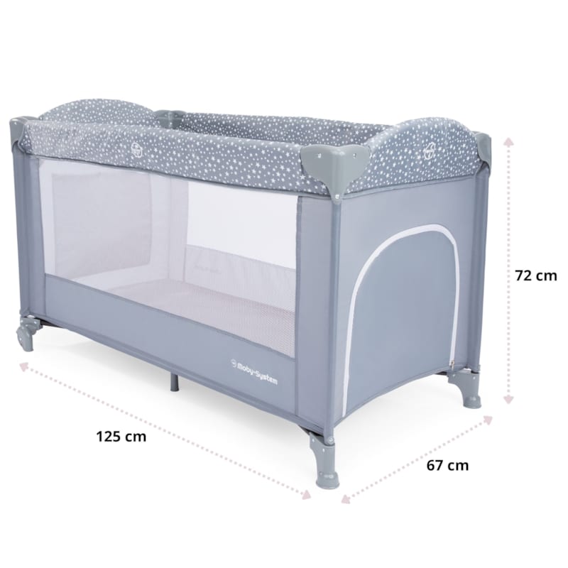 Lit parapluie bébé 2 niveaux de matelas (Moby System) - Image 2