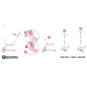 Trottinette enfant évolutive 50 kg rose