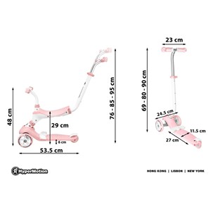 Trottinette enfant évolutive 50 kg rose
