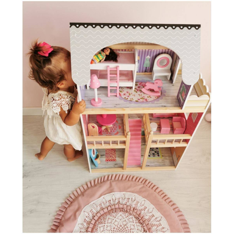 Maison de Poupée pour Filles PIMPIMSKY Maison de Rêve avec Poupée et