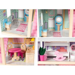 Grande maison de poupées en bois led