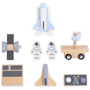 Grande fusée spatiale bois +accessoires