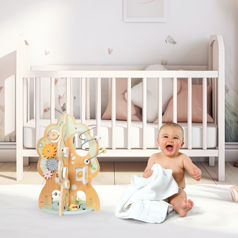 Jouet d'activité arbre éducatif bois