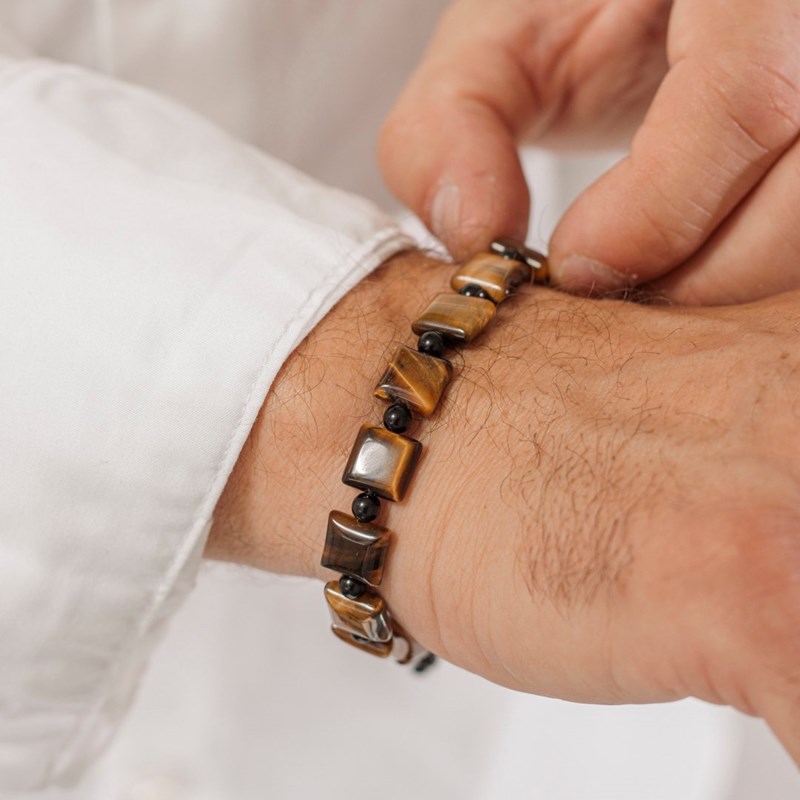 Bijouterie JK - Bracelet stone square œil de tigre