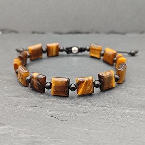 Bracelet stone square œil de tigre