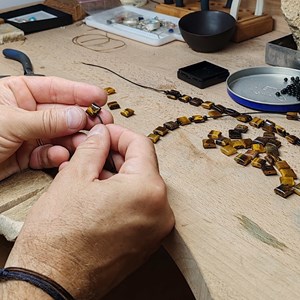 Bracelet stone square œil de tigre
