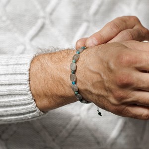 Bracelet stone square labradorite