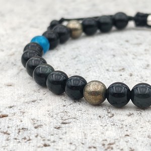 Bracelet stone free obsidienne