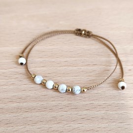 Bracelet howlite gold filled
