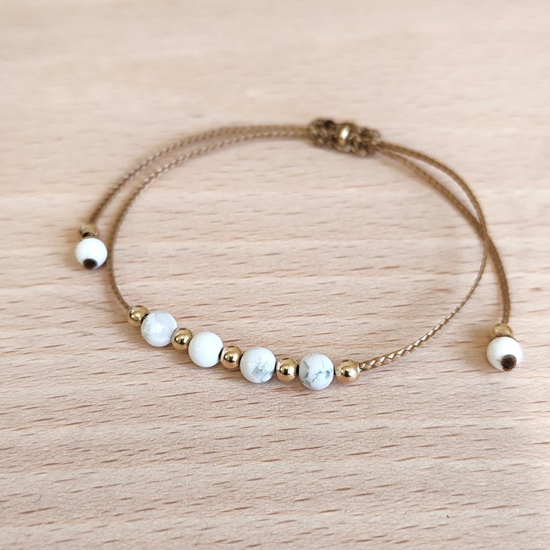 Bracelet howlite gold filled
