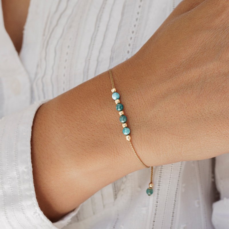 Bracelet apatite gold filled