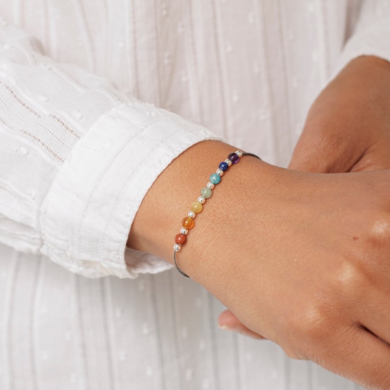 Bracelet 7 chakras argent
