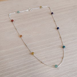 Collier rainbow 7 chakras argent
