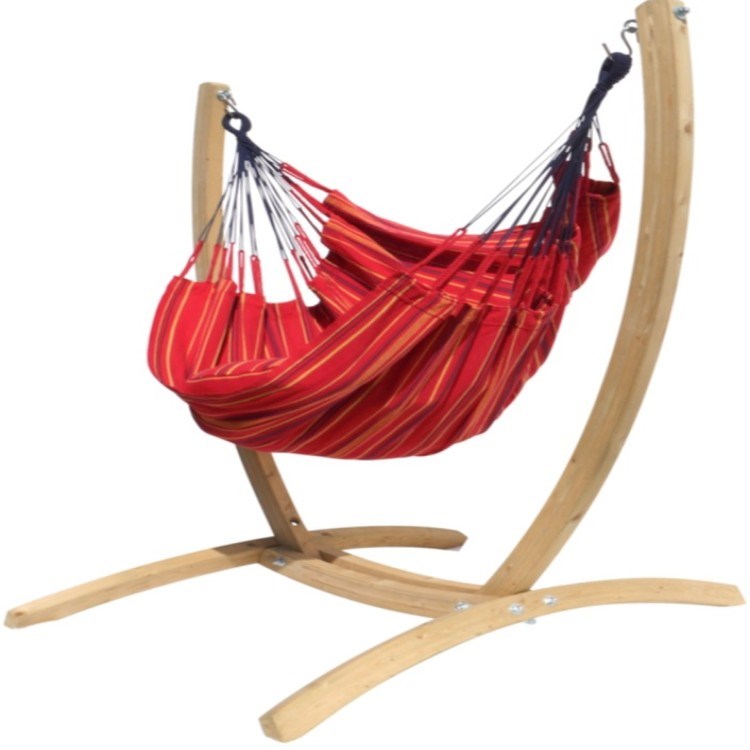 Tropical Influences - Hamac chaise avec support bois grenade x