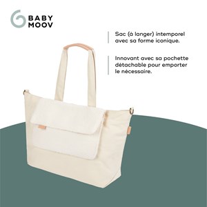 Sac à langer tote bag tendance sherpa Blanc