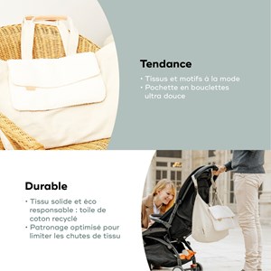 Sac à langer tote bag tendance sherpa Blanc