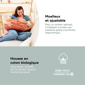 Coussin de grossesse b.love terracotta Rouge