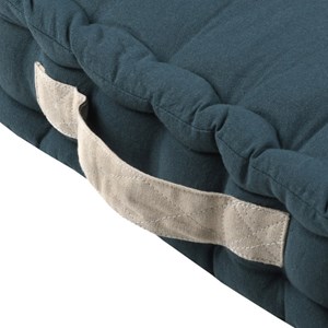 Coussin de sol 45x45x10 cm duo cobalt li