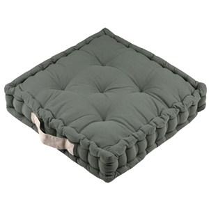 Coussin de sol 45x45x10 cm duo vert lin