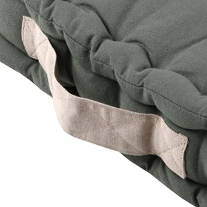 Coussin de sol 45x45x10 cm duo vert lin