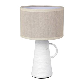 Lampe amphore métal abisko blanche beige