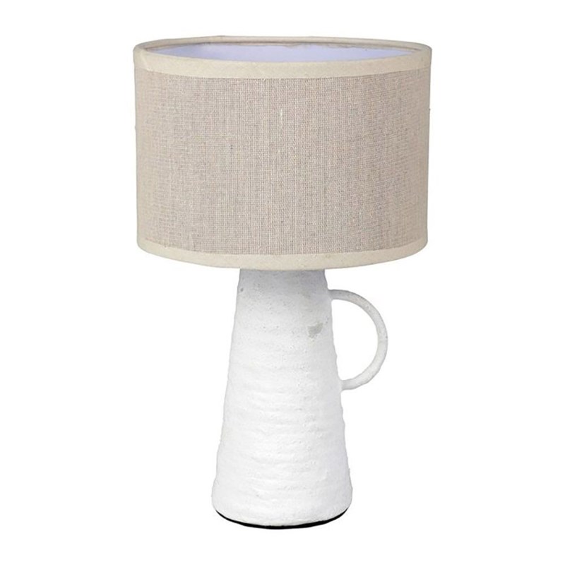 Decoratie - Lampe amphore métal abisko blanche beige